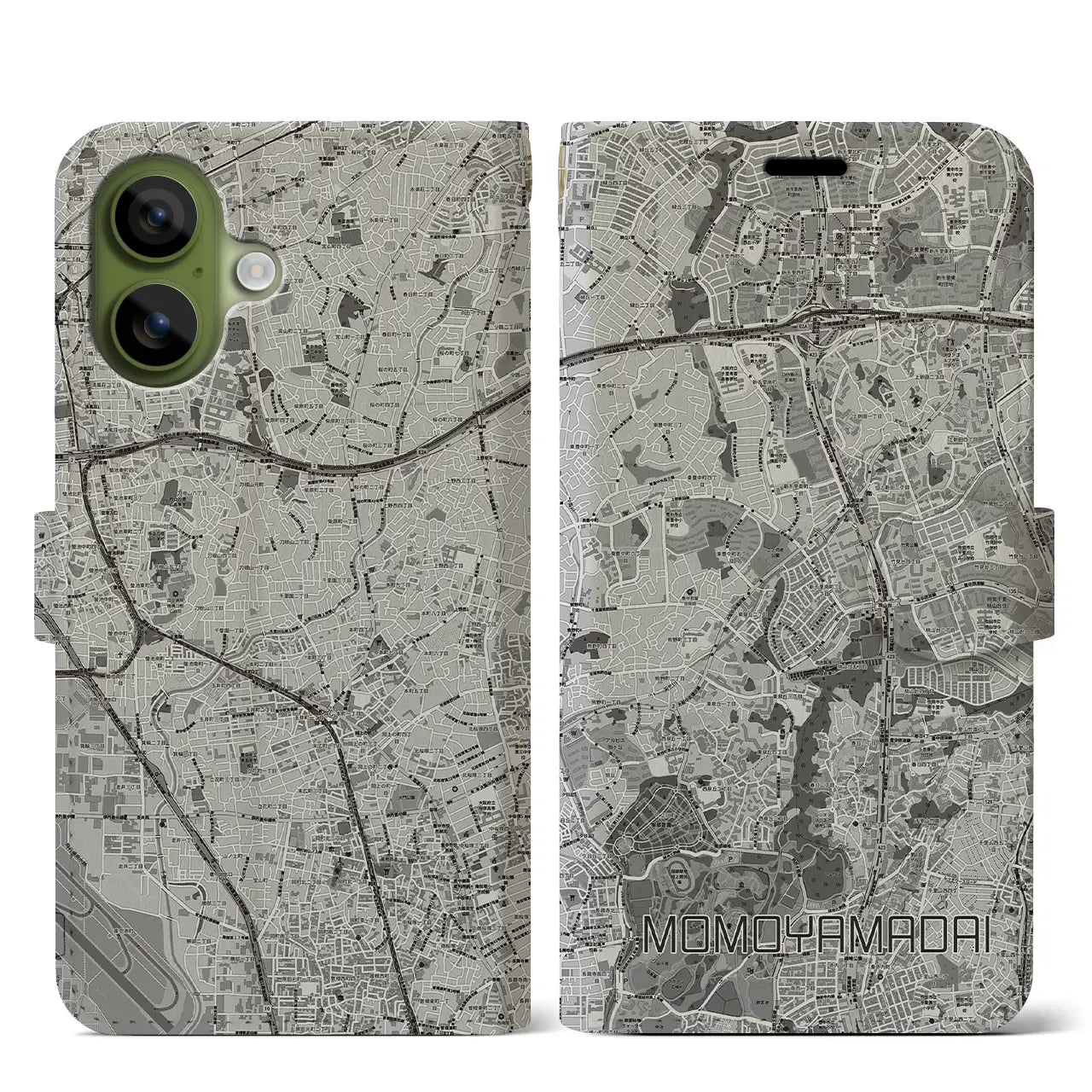 【桃山台（大阪府）】地図柄iPhoneケース（手帳タイプ）