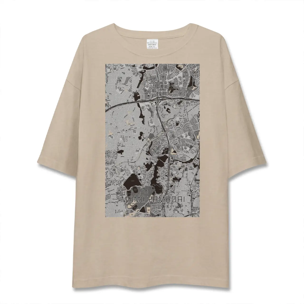 【桃山台（大阪府）】地図柄ビッグシルエットTシャツ