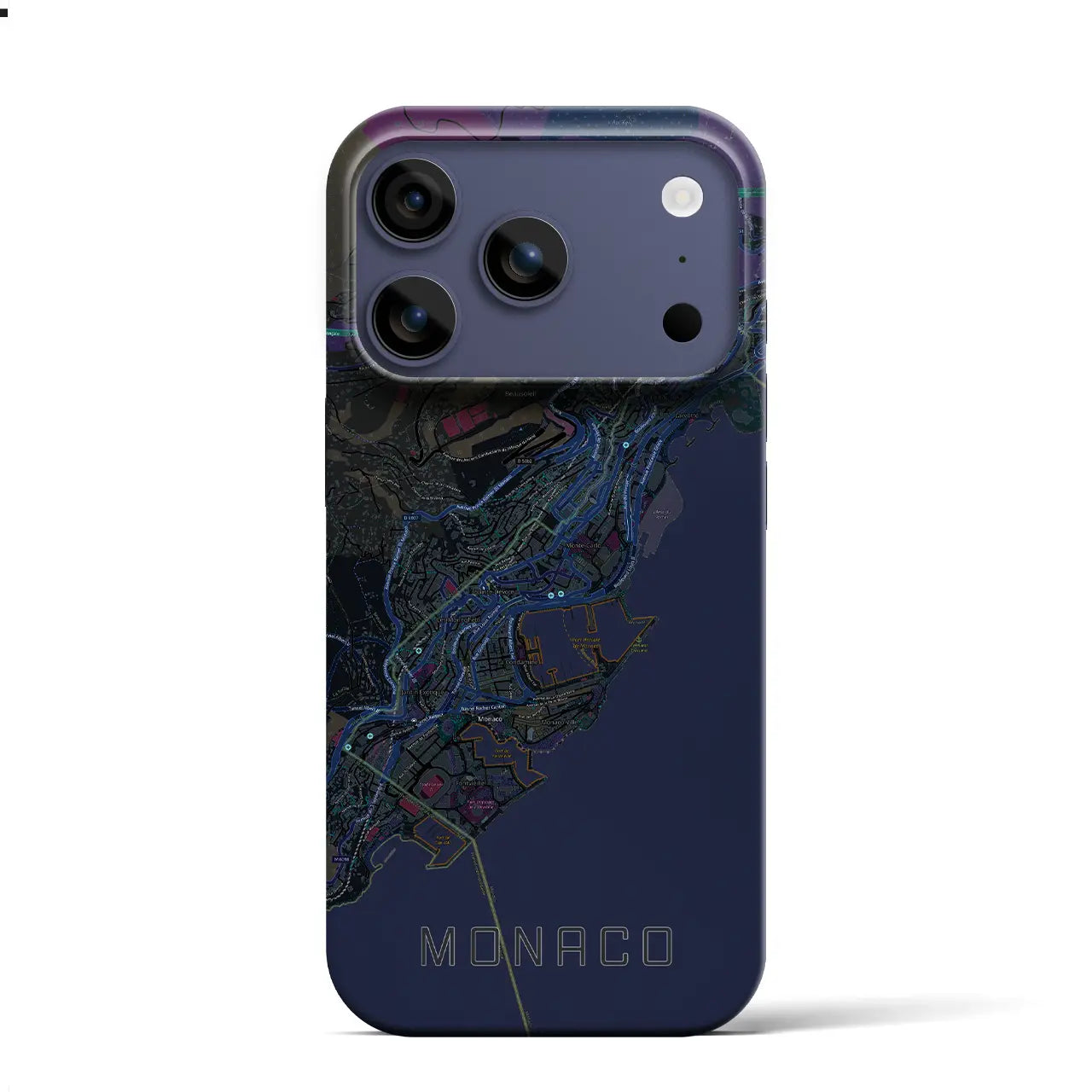 【モナコ】地図柄iPhoneケース（バックカバータイプ）