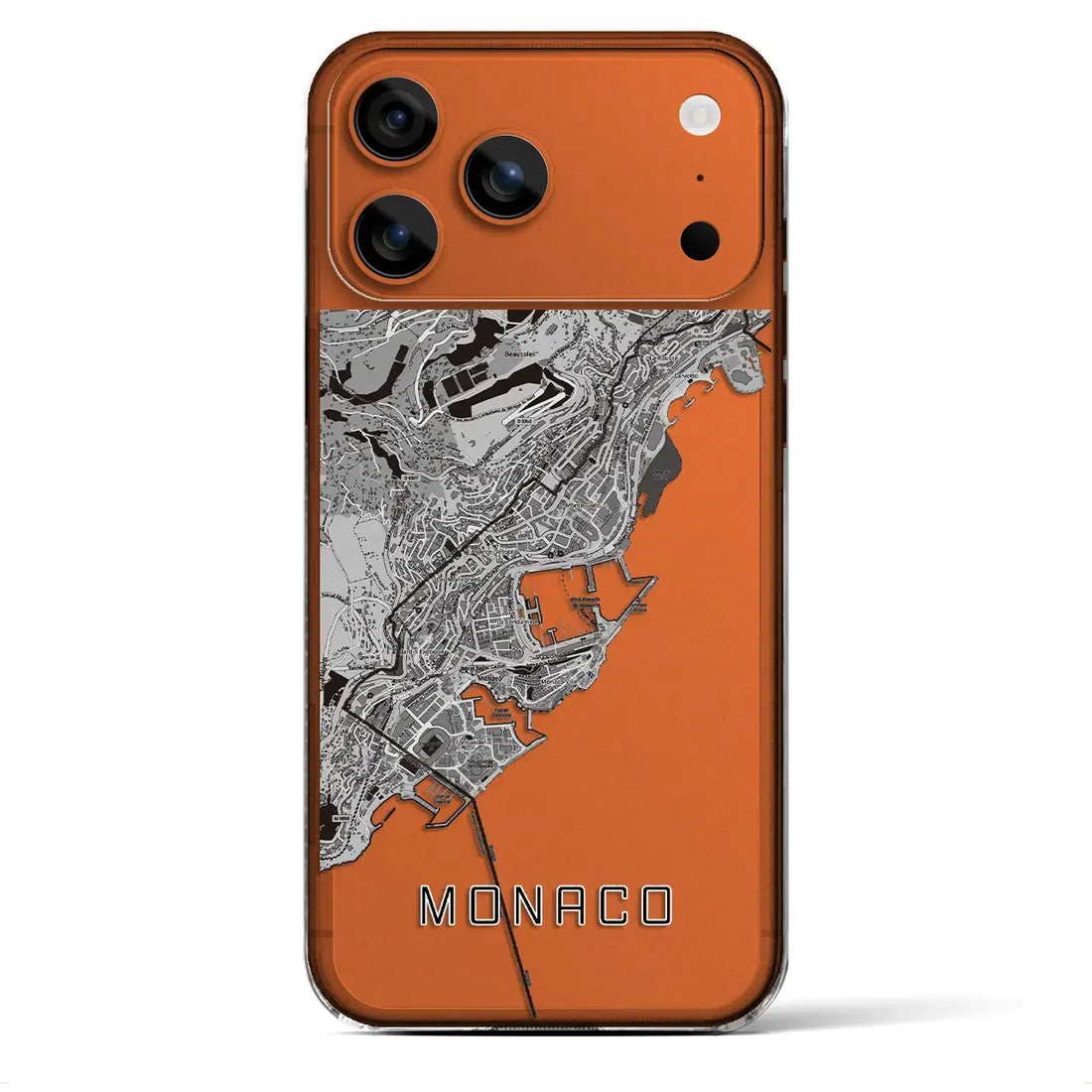 【モナコ】地図柄iPhoneケース（クリアタイプ）