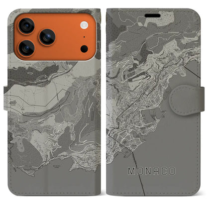 【モナコ】地図柄iPhoneケース（手帳タイプ）