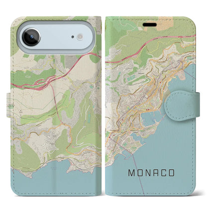 【モナコ】地図柄iPhoneケース（手帳タイプ）