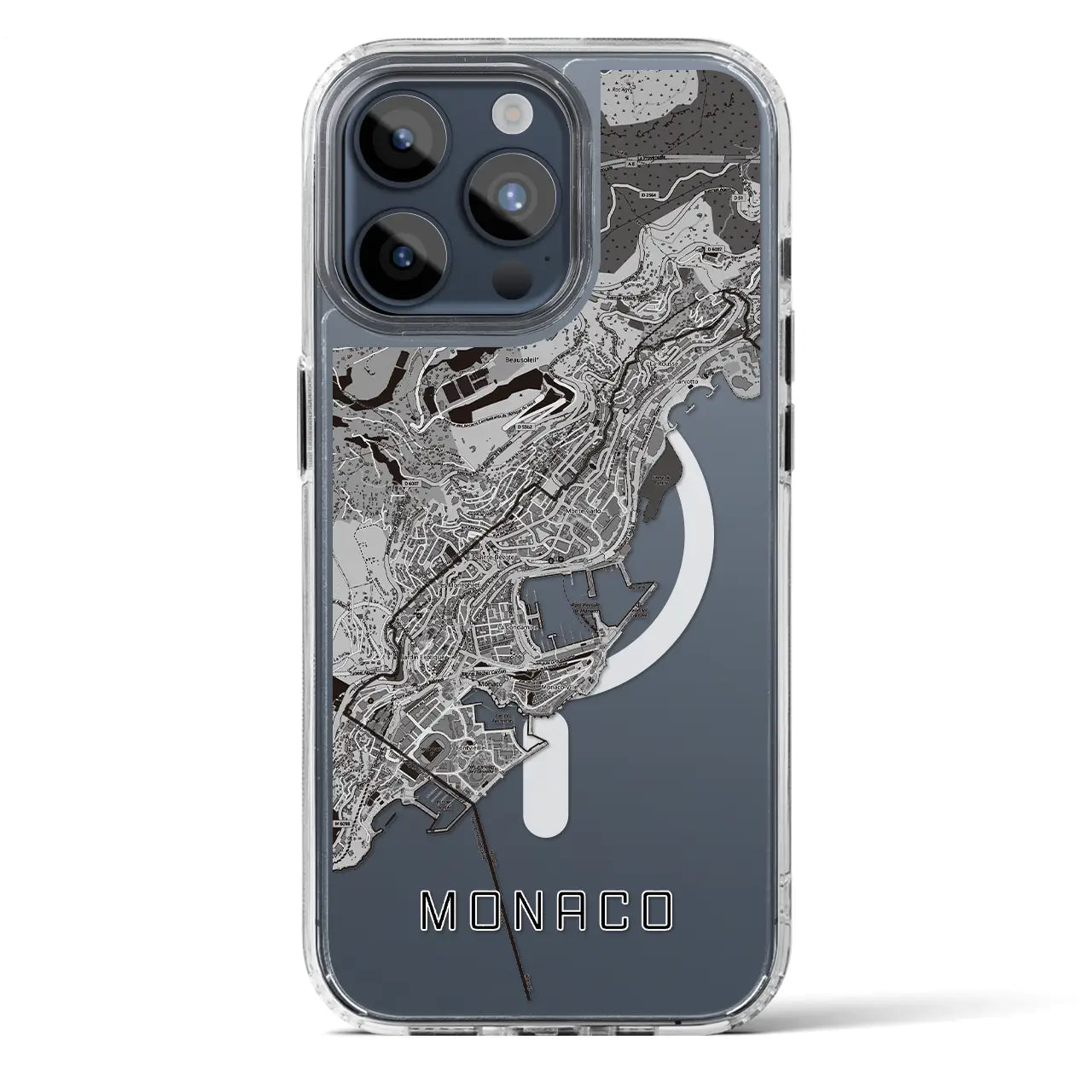【モナコ】地図柄iPhoneケース（MagSafeタイプ）