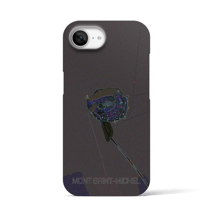 【モン・サン＝ミシェル（フランス）】地図柄iPhoneケース（バックカバータイプ）