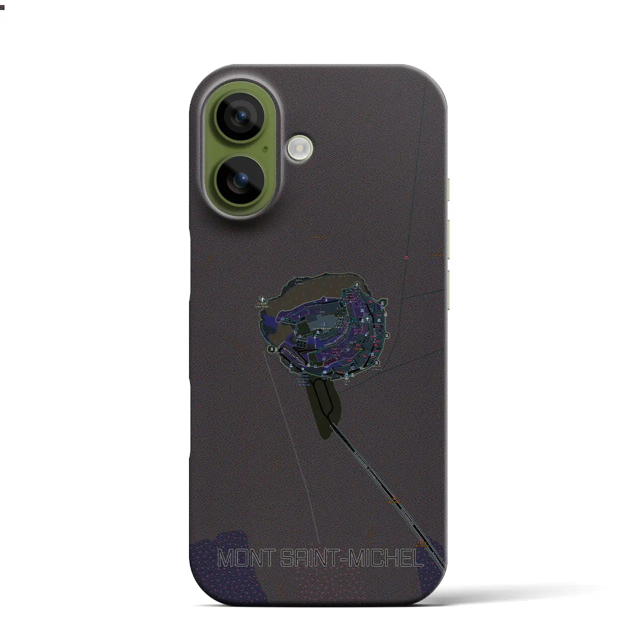 【モン・サン＝ミシェル（フランス）】地図柄iPhoneケース（バックカバータイプ）