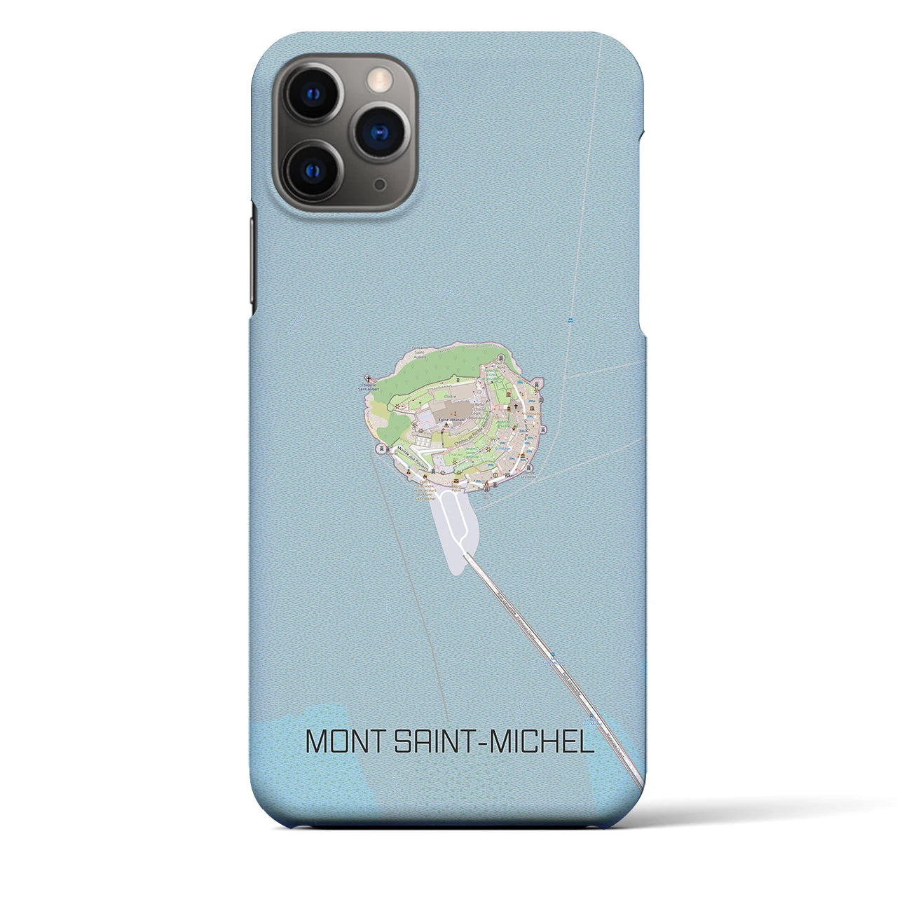 【モン・サン＝ミシェル】地図柄iPhoneケース（バックカバータイプ・ナチュラル）iPhone 11 Pro Max 用