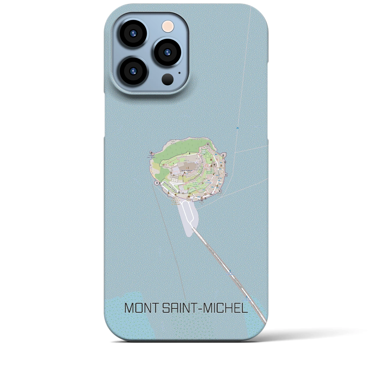 【モン・サン＝ミシェル】地図柄iPhoneケース（バックカバータイプ・ナチュラル）iPhone 13 Pro Max 用