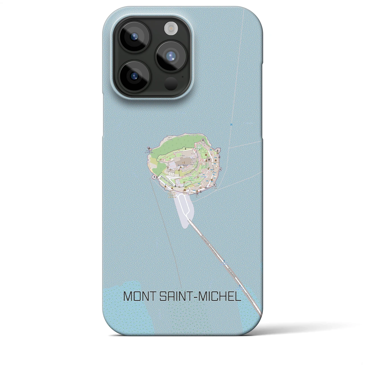 【モン・サン＝ミシェル】地図柄iPhoneケース（バックカバータイプ・ナチュラル）iPhone 15 Pro Max 用