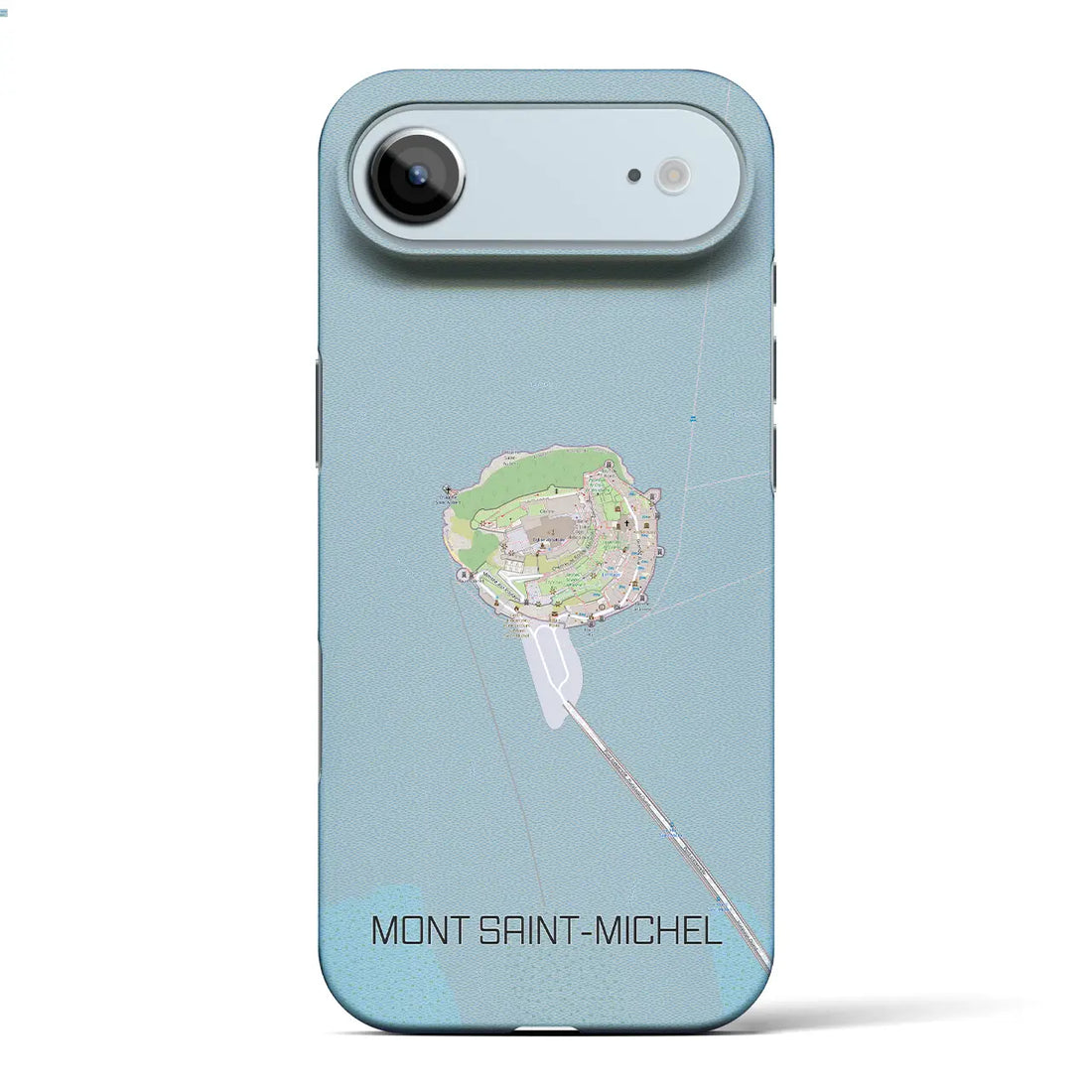 【モン・サン=ミシェル(フランス)】地図柄iPhoneケース(バックカバータイプ)ブラック・iPhone 17 Pro Max 用