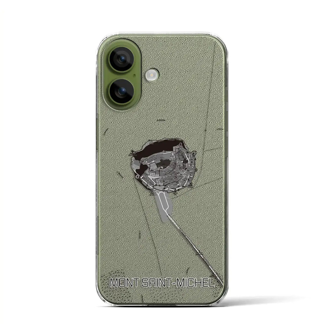 【モン・サン＝ミシェル（フランス）】地図柄iPhoneケース（クリアタイプ）モノトーン・iPhone 17 Pro Max 用