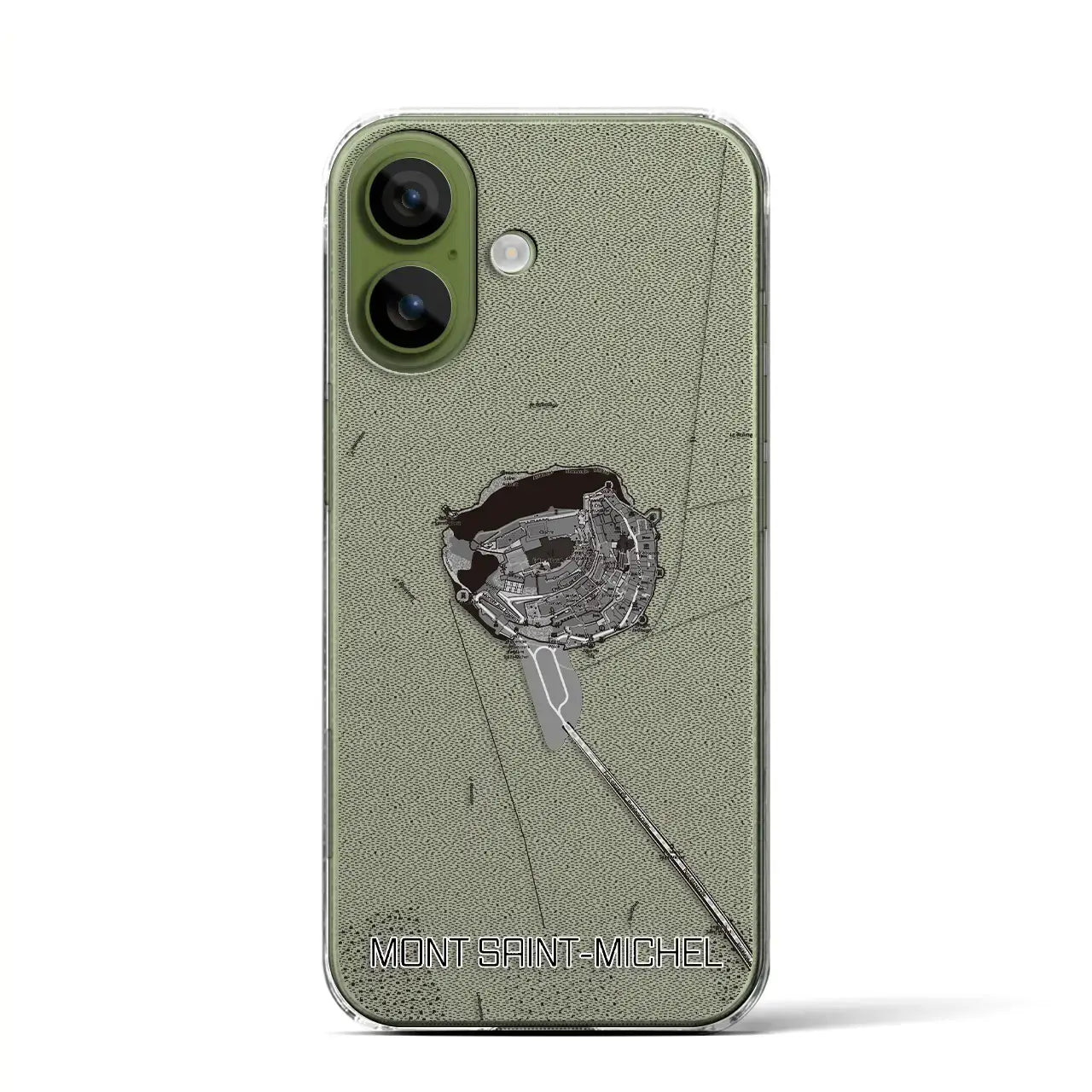 【モン・サン＝ミシェル（フランス）】地図柄iPhoneケース（クリアタイプ）モノトーン・iPhone 17 Pro Max 用