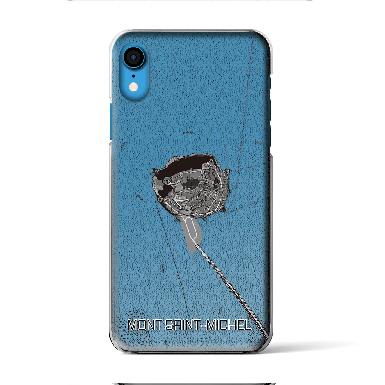 【モン・サン＝ミシェル（フランス）】地図柄iPhoneケース（クリアタイプ）