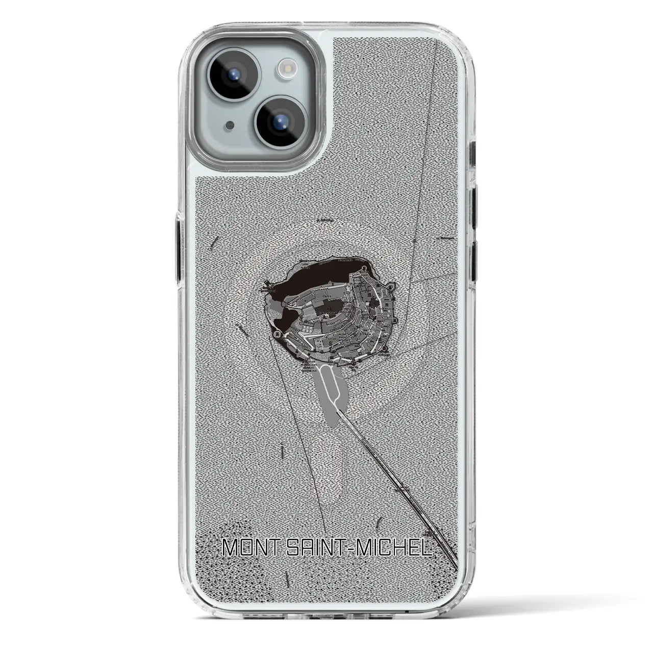 【モン・サン＝ミシェル（フランス）】地図柄iPhoneケース（MagSafeタイプ）