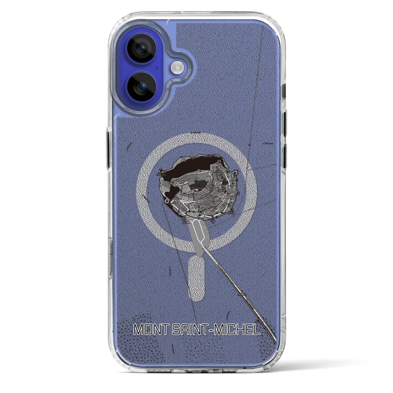 【モン・サン＝ミシェル（フランス）】地図柄iPhoneケース（MagSafeタイプ）