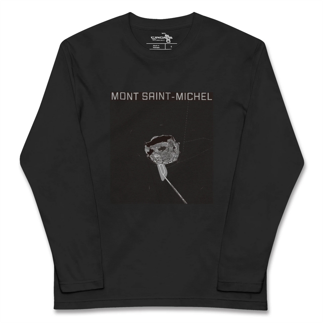 【モン・サン=ミシェル(フランス)】地図柄ロングスリーブTシャツ