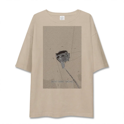 【モン・サン＝ミシェル（フランス）】地図柄ビッグシルエットTシャツ