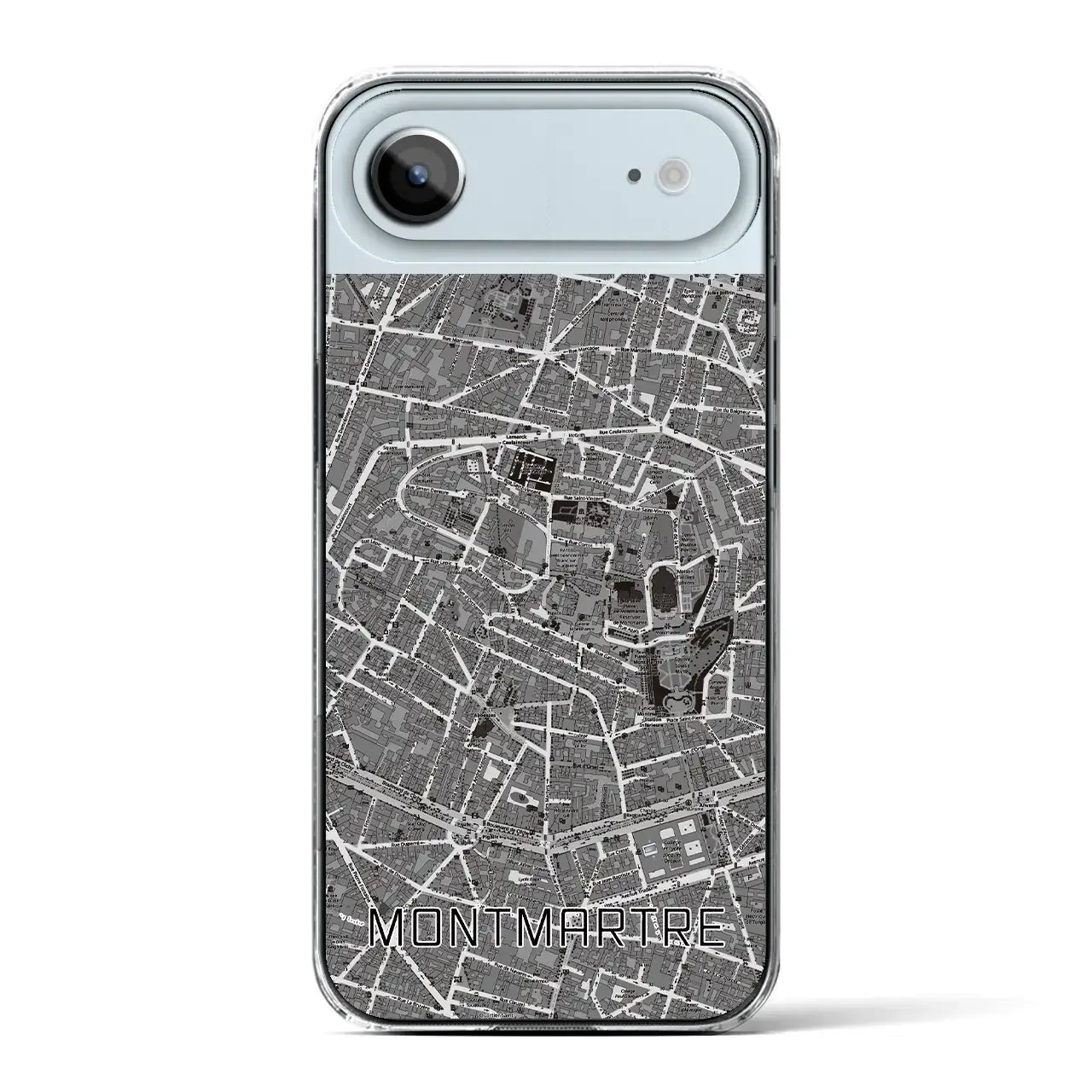 【モンマルトル（フランス）】地図柄iPhoneケース（クリアタイプ）