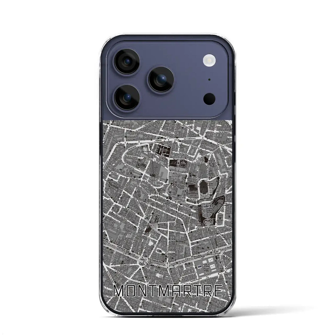 【モンマルトル（フランス）】地図柄iPhoneケース（クリアタイプ）