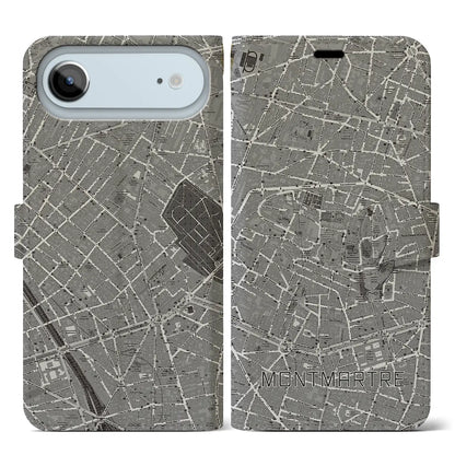 【モンマルトル（フランス）】地図柄iPhoneケース（手帳タイプ）