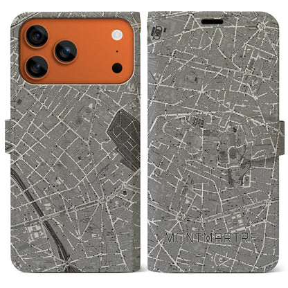 【モンマルトル（フランス）】地図柄iPhoneケース（手帳タイプ）