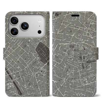 【モンマルトル（フランス）】地図柄iPhoneケース（手帳タイプ）