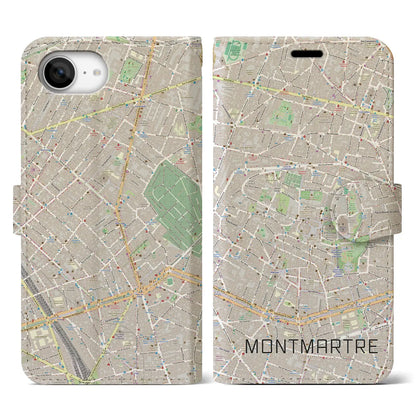 【モンマルトル（フランス）】地図柄iPhoneケース（手帳タイプ）