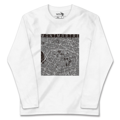 【モンマルトル（フランス）】地図柄ロングスリーブTシャツ