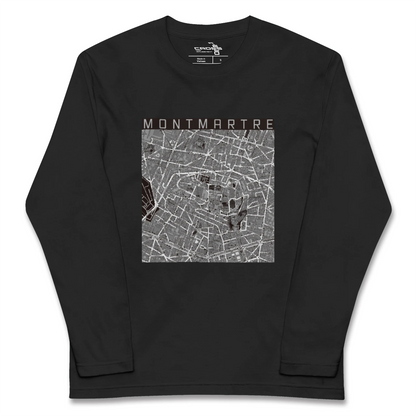 【モンマルトル（フランス）】地図柄ロングスリーブTシャツ