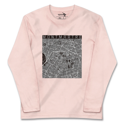 【モンマルトル（フランス）】地図柄ロングスリーブTシャツ