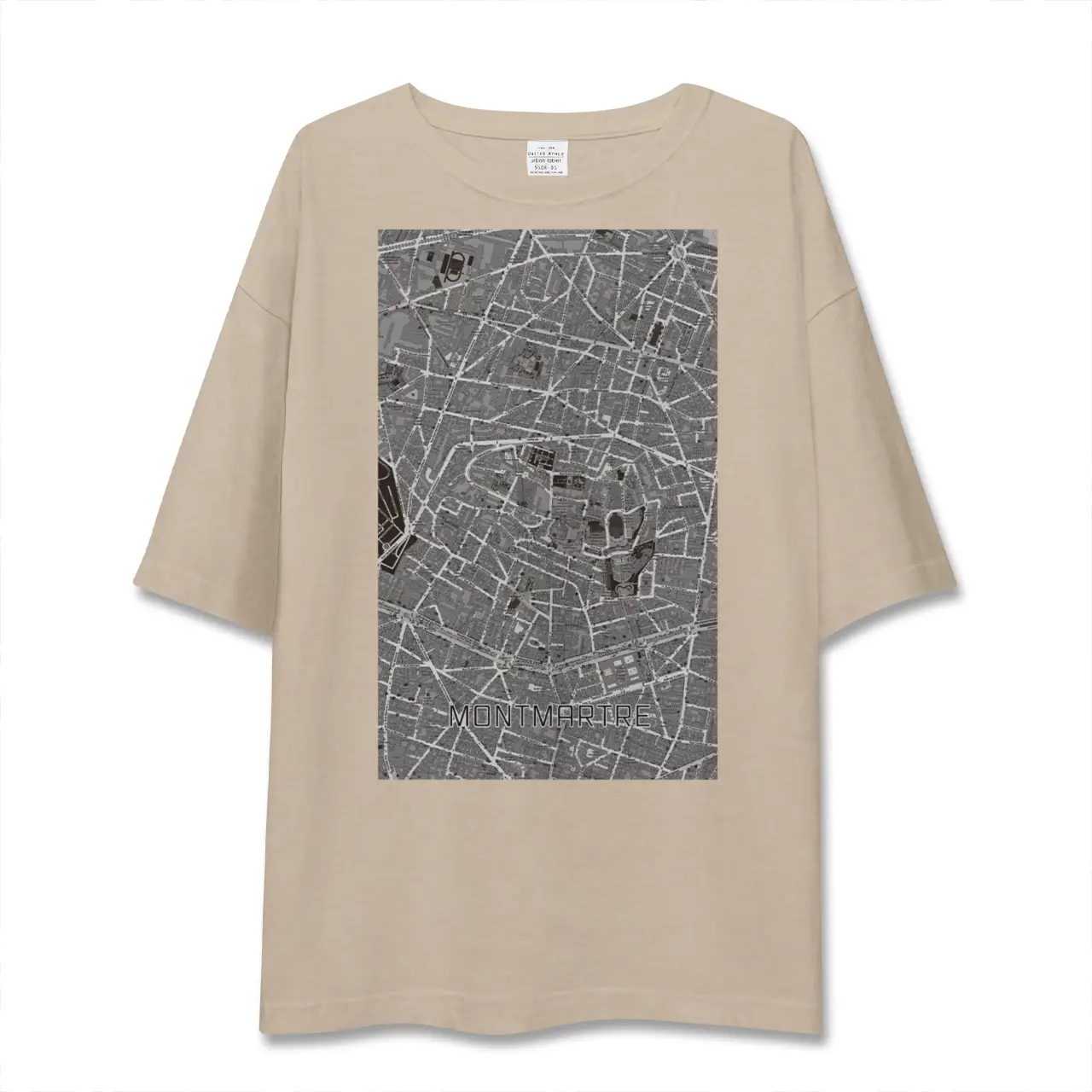 【モンマルトル（フランス）】地図柄ビッグシルエットTシャツ