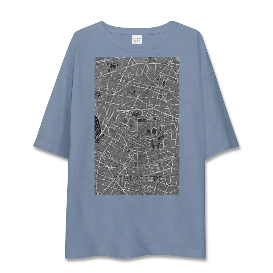【モンマルトル（フランス）】地図柄ビッグシルエットTシャツ
