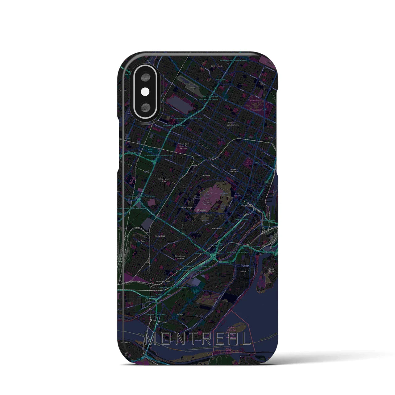 【モントリオール（カナダ）】地図柄iPhoneケース（バックカバータイプ）