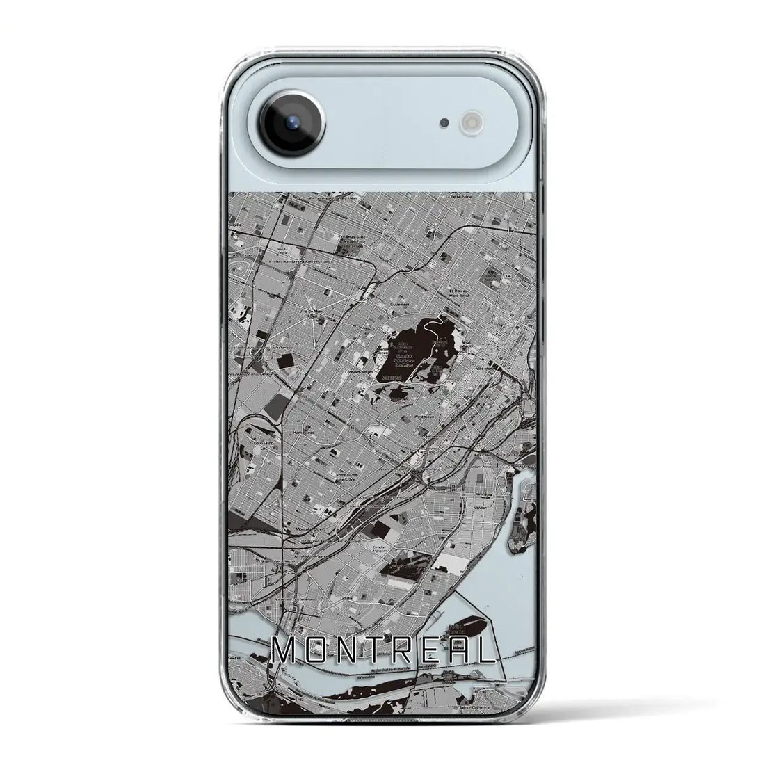【モントリオール（カナダ）】地図柄iPhoneケース（クリアタイプ）モノトーン・iPhone 17 Pro Max 用