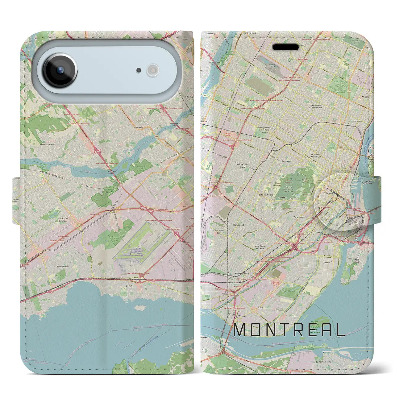 【モントリオール（カナダ）】地図柄iPhoneケース（手帳タイプ）