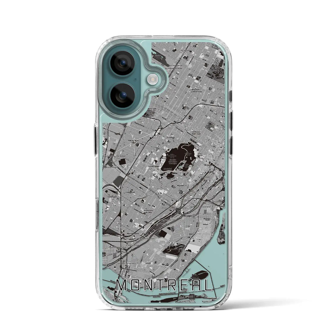 【モントリオール（カナダ）】地図柄iPhoneケース（MagSafeタイプ）モノトーン・iPhone 16 Pro 用
