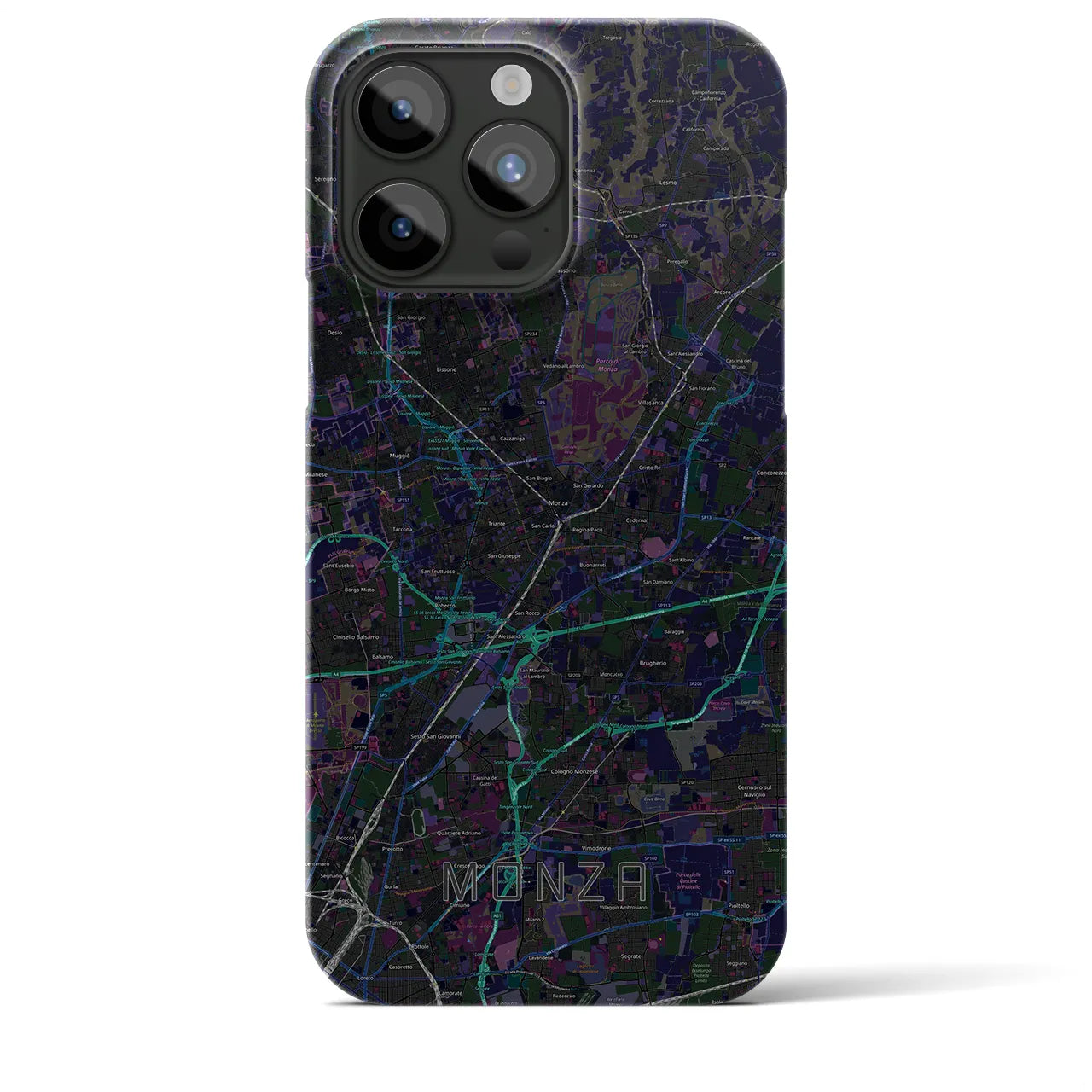 【モンツァ（イタリア）】地図柄iPhoneケース（バックカバータイプ）