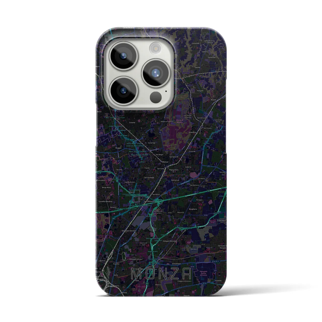 【モンツァ（イタリア）】地図柄iPhoneケース（バックカバータイプ）