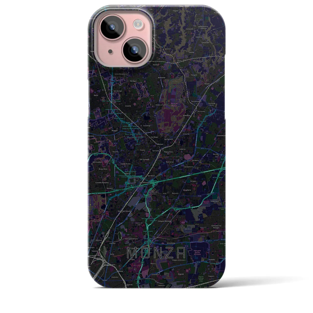 【モンツァ（イタリア）】地図柄iPhoneケース（バックカバータイプ）