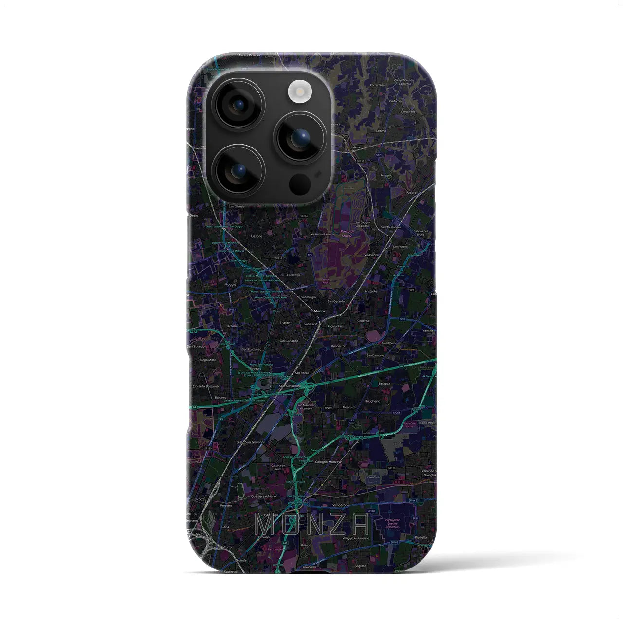 【モンツァ（イタリア）】地図柄iPhoneケース（バックカバータイプ）