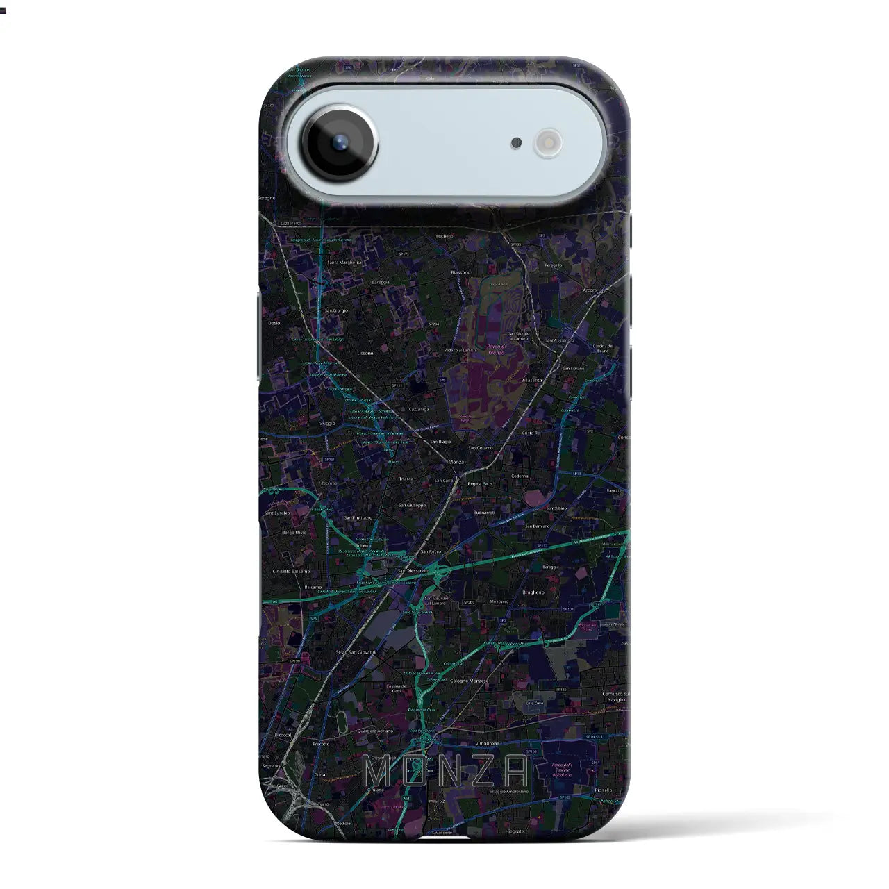 【モンツァ（イタリア）】地図柄iPhoneケース（バックカバータイプ）