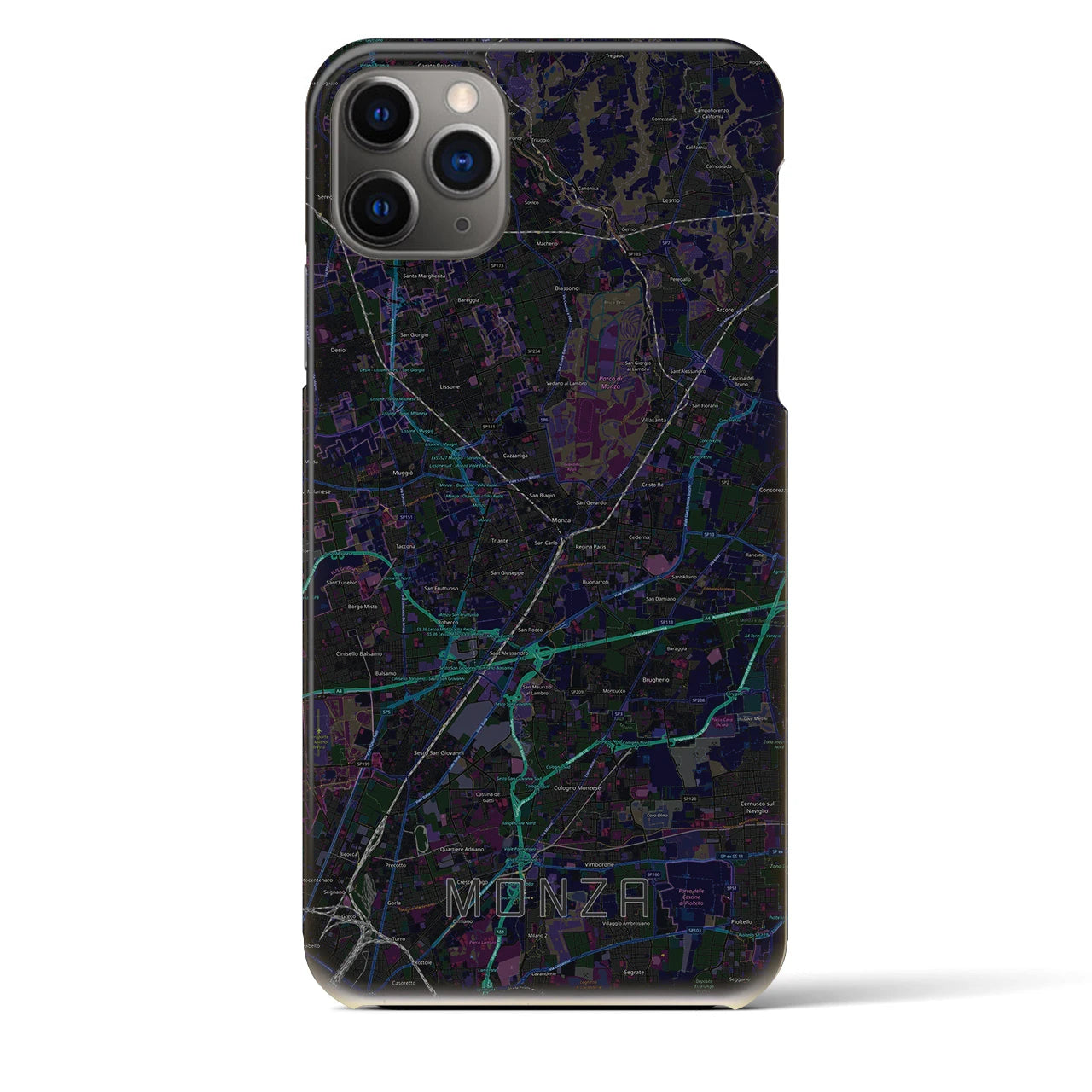 【モンツァ（イタリア）】地図柄iPhoneケース（バックカバータイプ）
