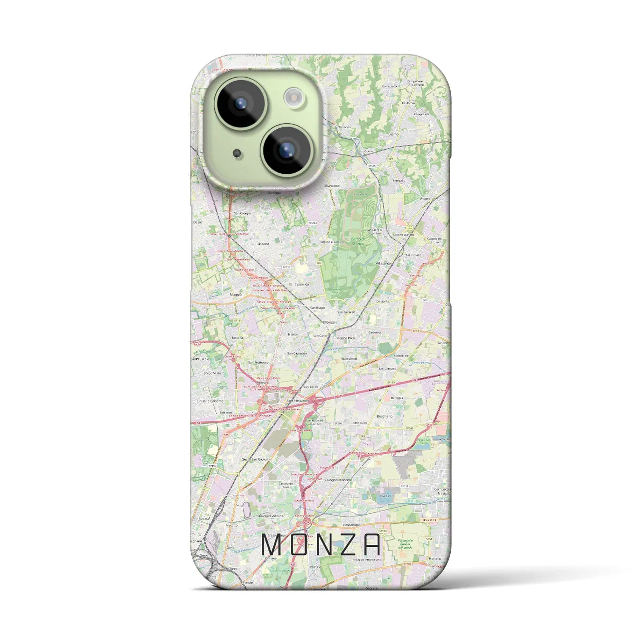 【モンツァ（イタリア）】地図柄iPhoneケース（バックカバータイプ）