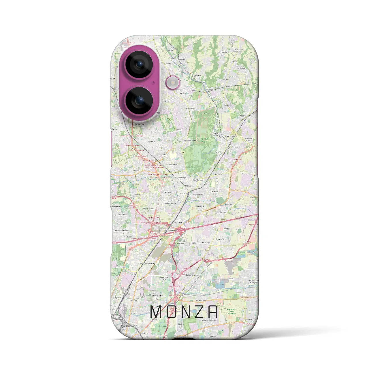 【モンツァ（イタリア）】地図柄iPhoneケース（バックカバータイプ）