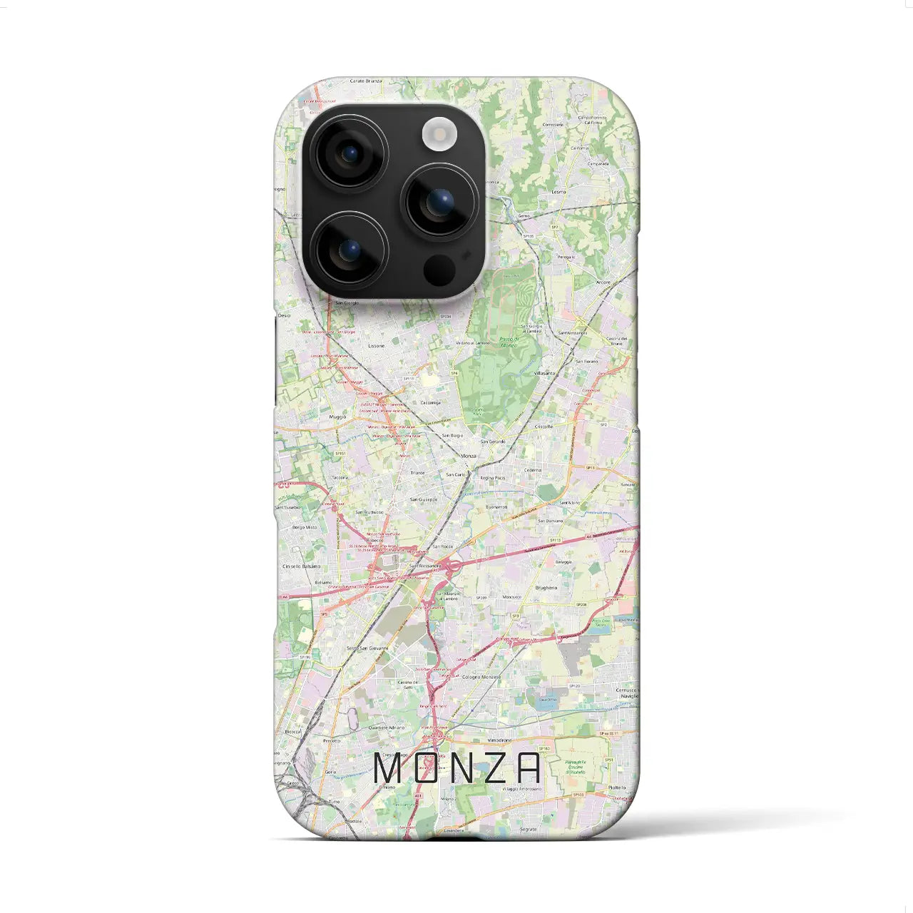 【モンツァ（イタリア）】地図柄iPhoneケース（バックカバータイプ）