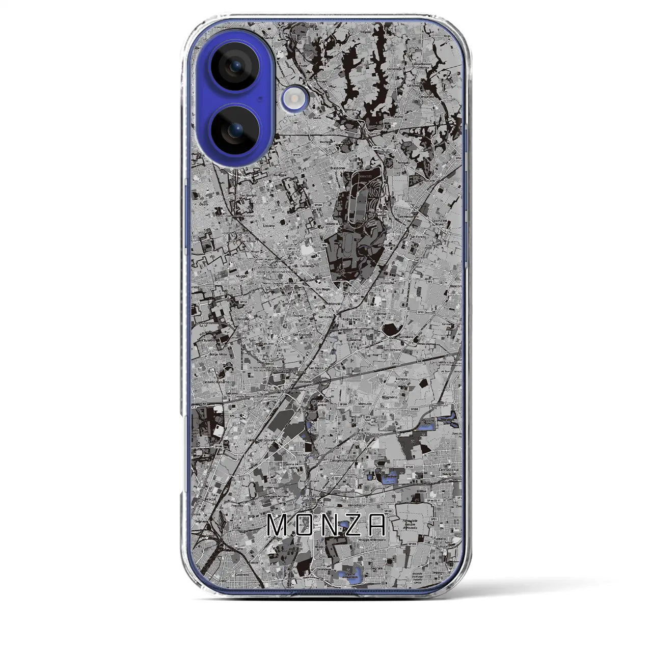 【モンツァ（イタリア）】地図柄iPhoneケース（クリアタイプ）