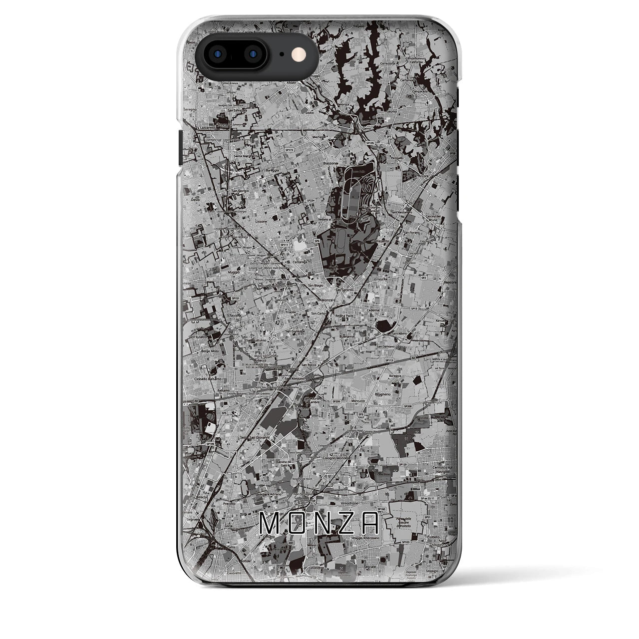 【モンツァ（イタリア）】地図柄iPhoneケース（クリアタイプ）