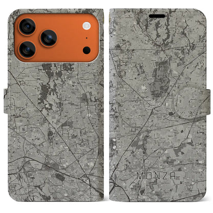 【モンツァ（イタリア）】地図柄iPhoneケース（手帳タイプ）