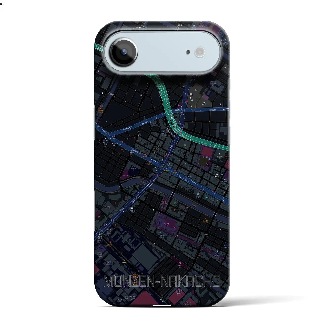 【門前仲町（東京都）】地図柄iPhoneケース（バックカバータイプ）