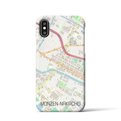 【門前仲町（東京都）】地図柄iPhoneケース（バックカバータイプ）