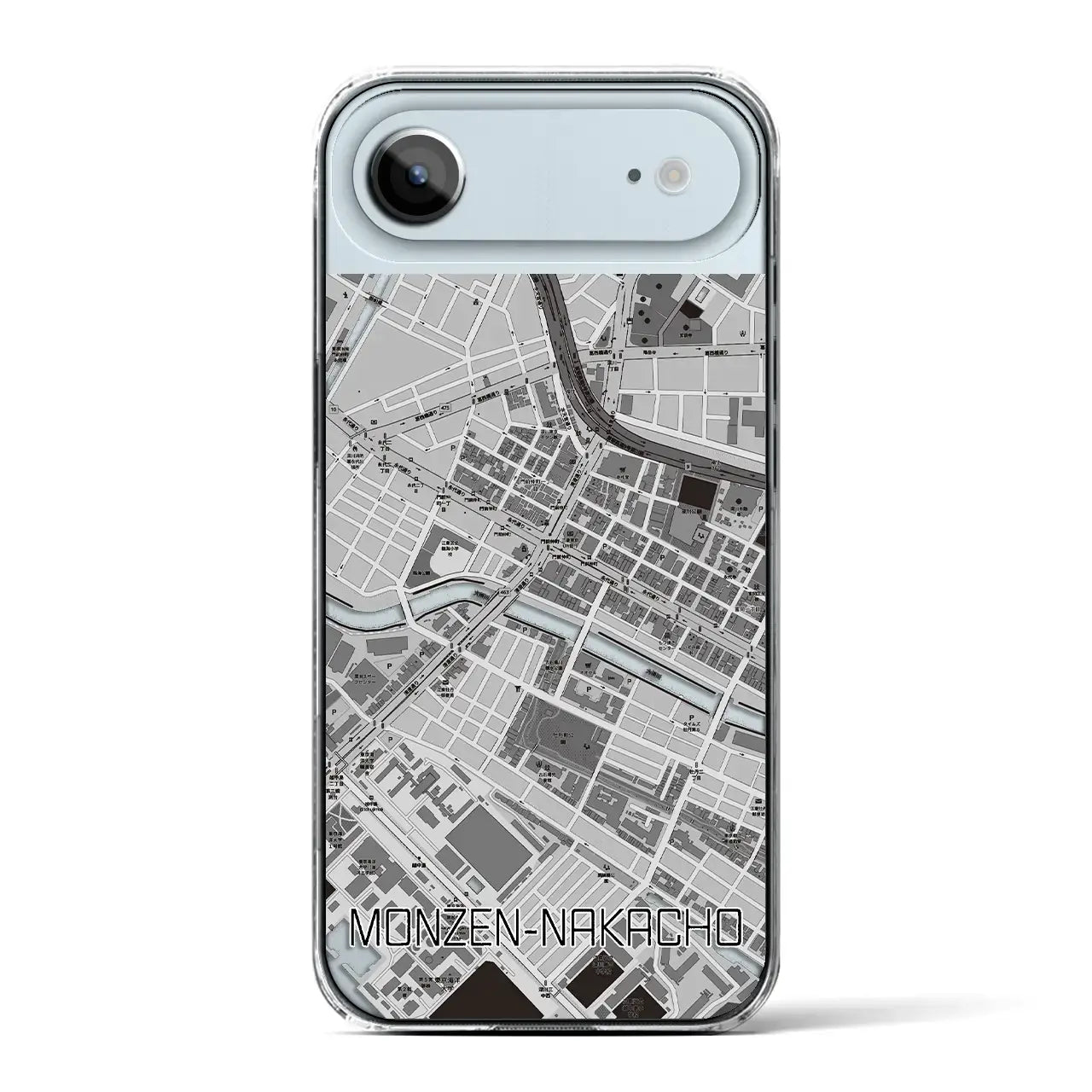 【門前仲町（東京都）】地図柄iPhoneケース（クリアタイプ）